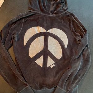 PINK VS Dark grey fleece jacket.